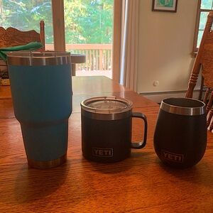 Set of three like new YETI cups